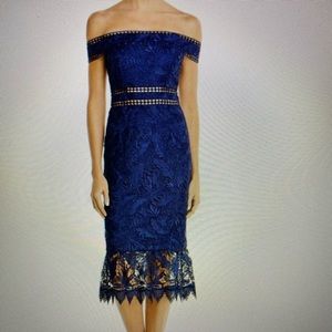 Aidan by Aidan Mattox Women's Off The Shoulder Lace Dress - Size 4